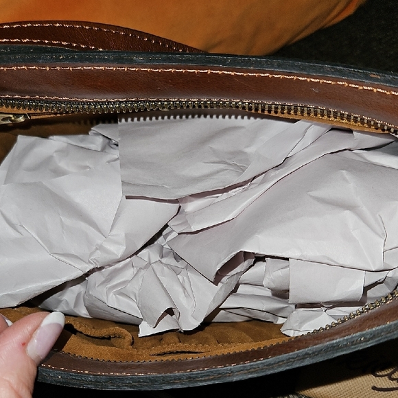 Patricia Nash Leather Multicolor Crossbody Bag With Playful Handbag Print. - Picture 14 of 16